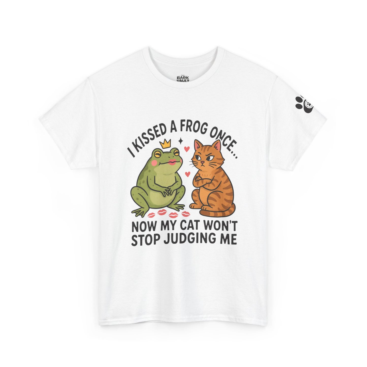 I Kissed a Frog Once Now My Cat Won't Stop Judging Me T-Shirt | Funny Cat Lover Tee | Cute Cat Humor Shirt