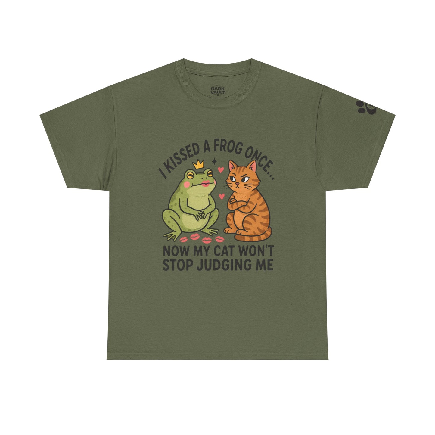 I Kissed a Frog Once Now My Cat Won't Stop Judging Me T-Shirt | Funny Cat Lover Tee | Cute Cat Humor Shirt