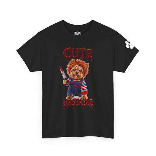 Cute But Unstable Halloween Yorkie Shirt – Spooky Horror Dog T-Shirt
