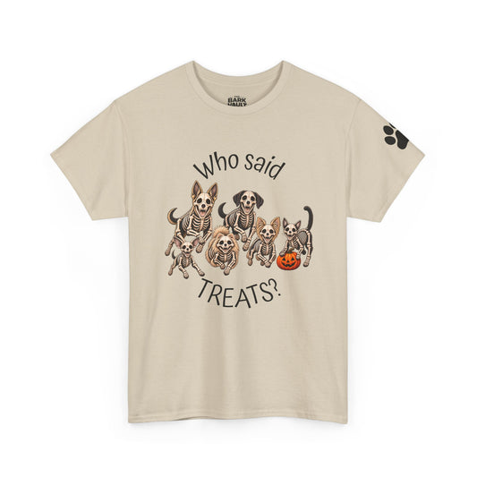 Who Said Treats? Halloween Skeleton Dogs & Cat Shirt – Funny Pet Lover T-Shirt