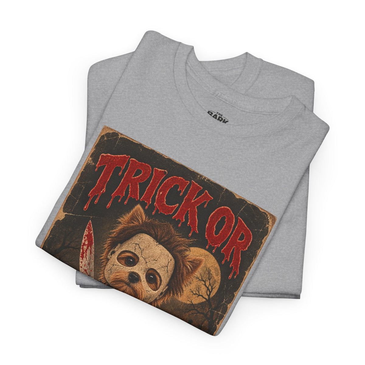Trick or Treat? Vintage Horror Halloween Shirt – Creepy Dog Costume T-Shirt