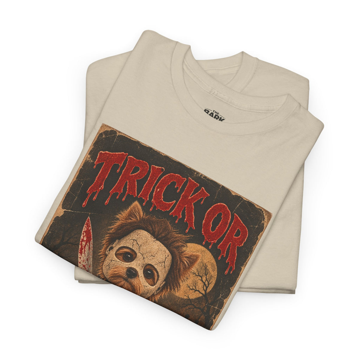 Trick or Treat? Vintage Horror Halloween Shirt – Creepy Dog Costume T-Shirt