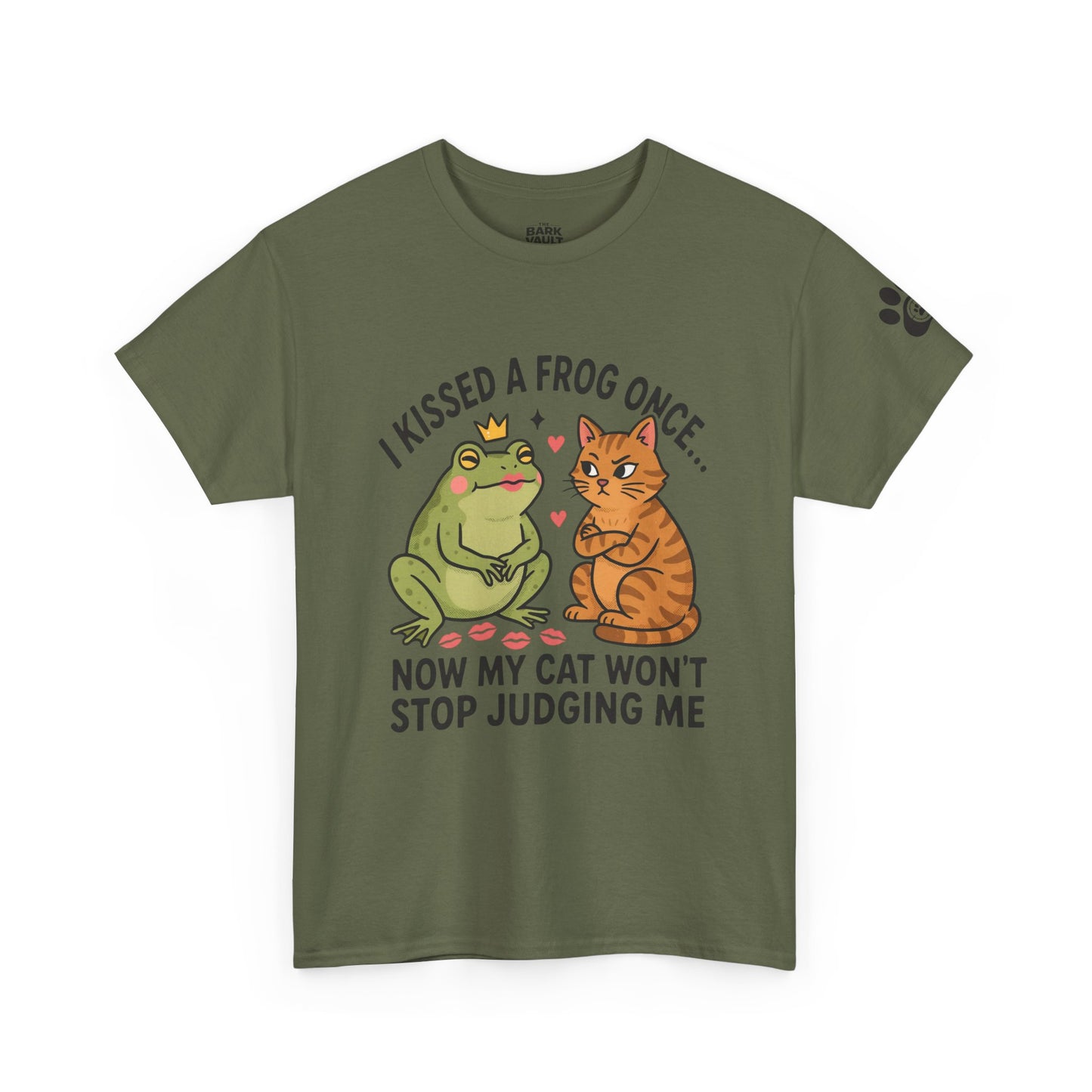 I Kissed a Frog Once Now My Cat Won't Stop Judging Me T-Shirt | Funny Cat Lover Tee | Cute Cat Humor Shirt