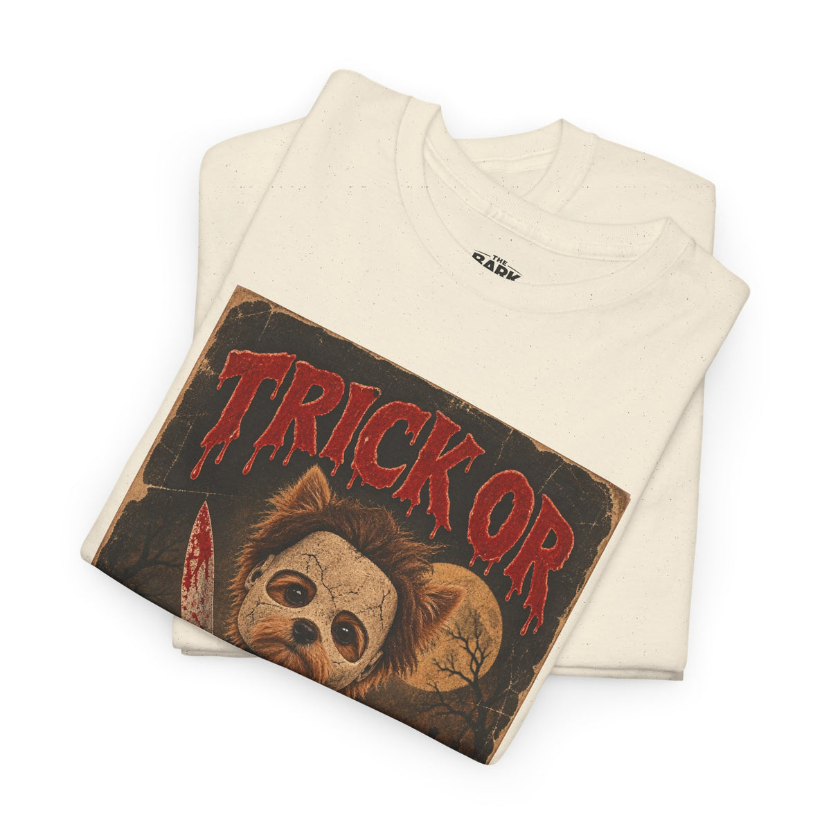 Trick or Treat? Vintage Horror Halloween Shirt – Creepy Dog Costume T-Shirt