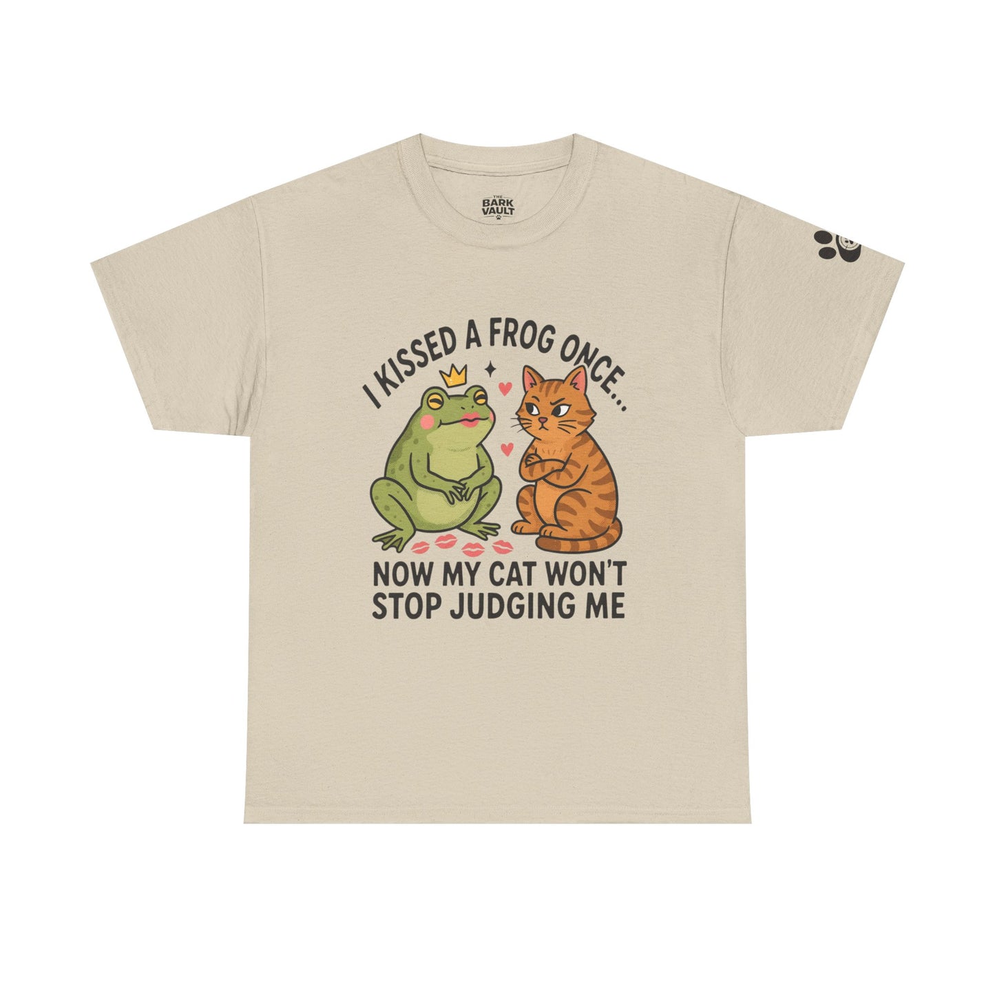 I Kissed a Frog Once Now My Cat Won't Stop Judging Me T-Shirt | Funny Cat Lover Tee | Cute Cat Humor Shirt