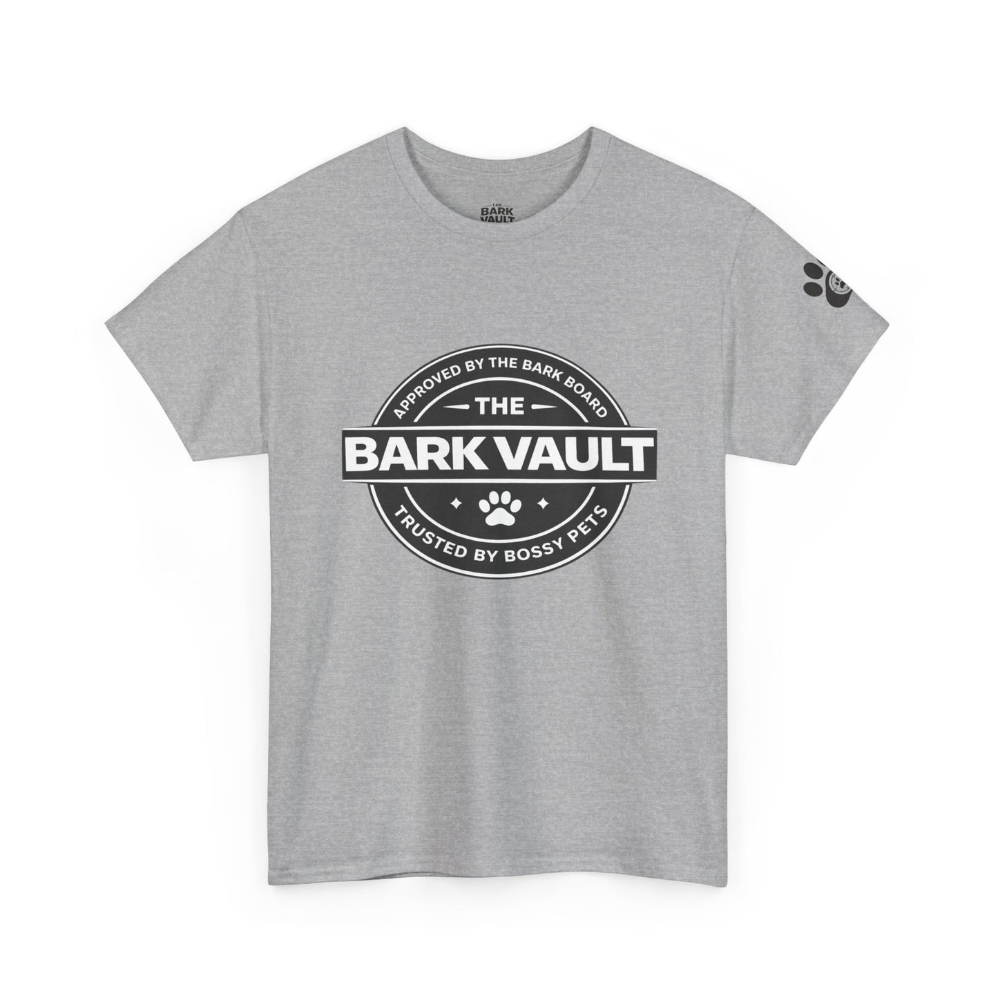 Trusted by Bossy Pets T-Shirt | The Bark Vault Badge Logo | Funny Dog Lover Shirt