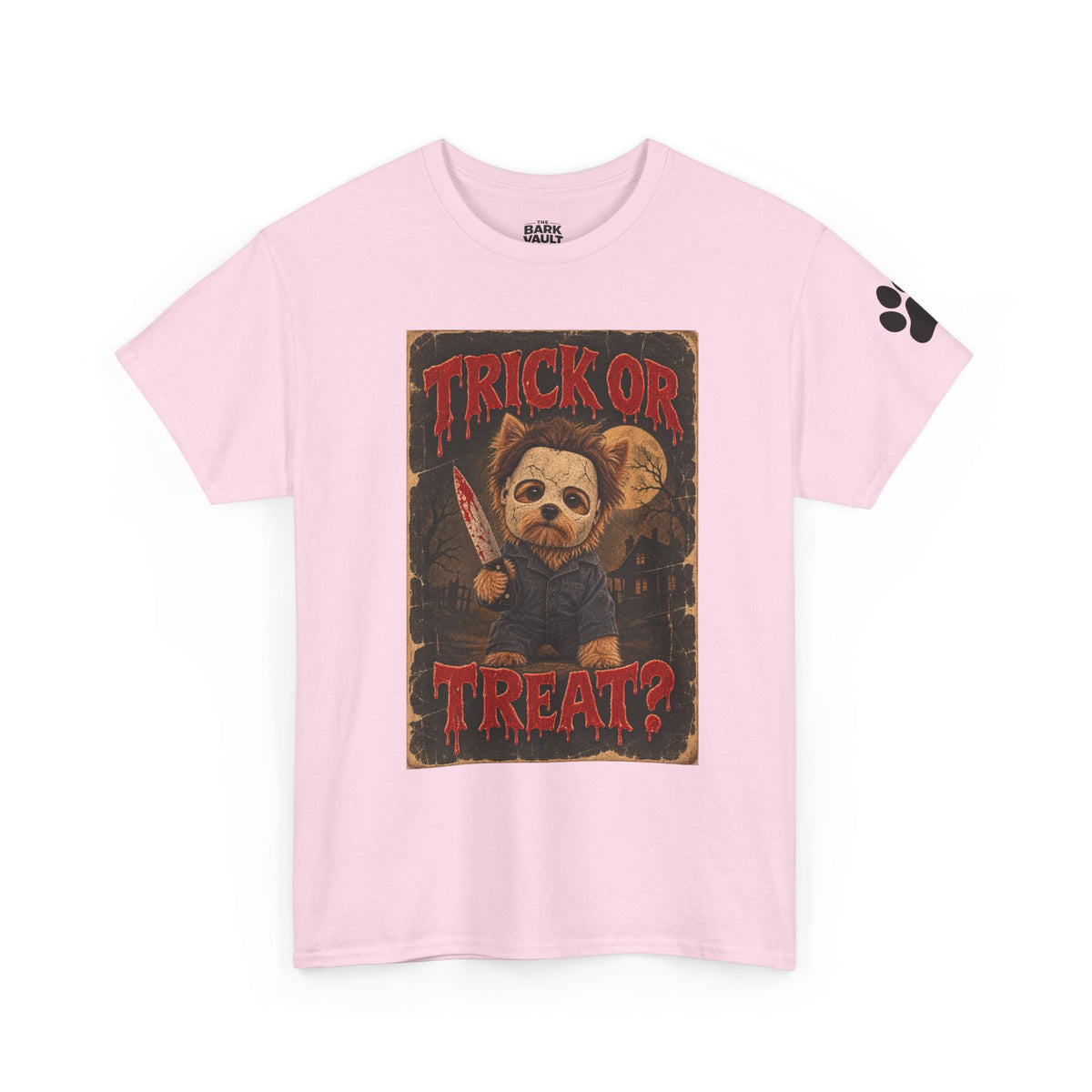 Trick or Treat? Vintage Horror Halloween Shirt – Creepy Dog Costume T-Shirt
