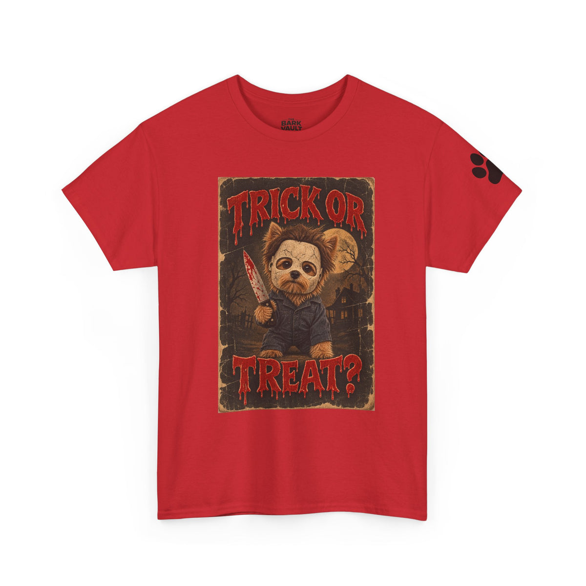 Trick or Treat? Vintage Horror Halloween Shirt – Creepy Dog Costume T-Shirt