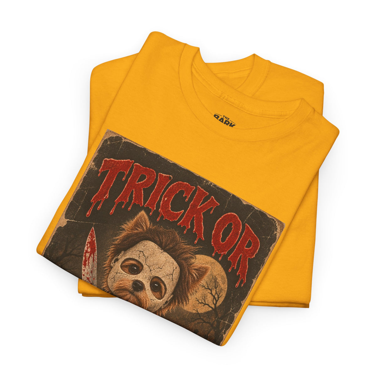 Trick or Treat? Vintage Horror Halloween Shirt – Creepy Dog Costume T-Shirt