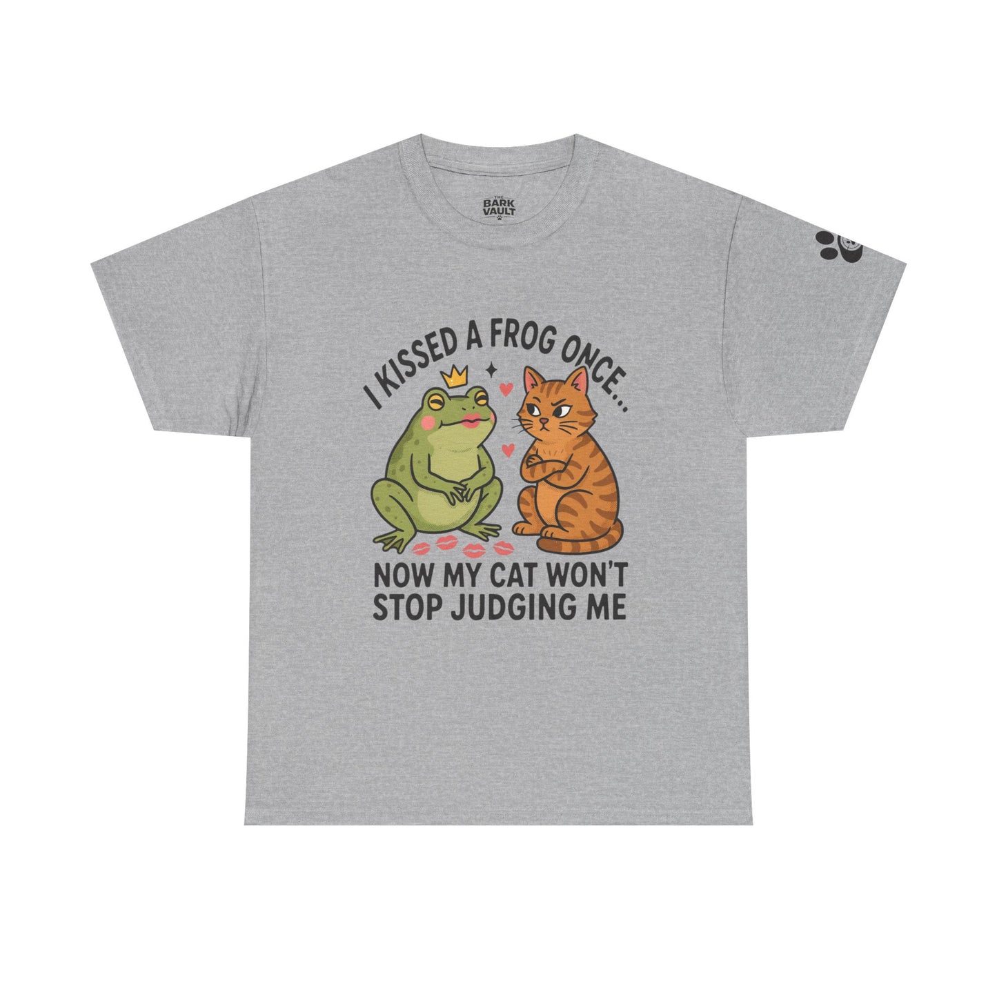 I Kissed a Frog Once Now My Cat Won't Stop Judging Me T-Shirt | Funny Cat Lover Tee | Cute Cat Humor Shirt