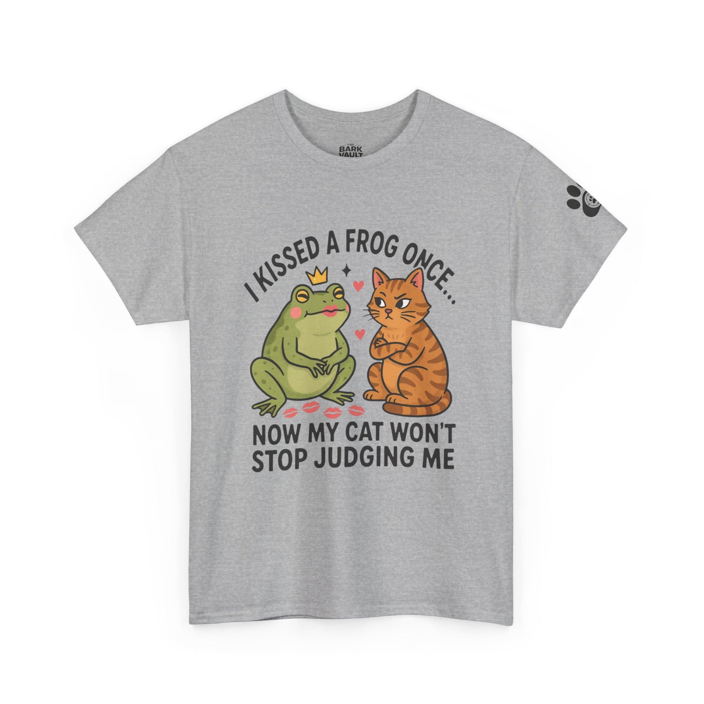 I Kissed a Frog Once Now My Cat Won't Stop Judging Me T-Shirt | Funny Cat Lover Tee | Cute Cat Humor Shirt