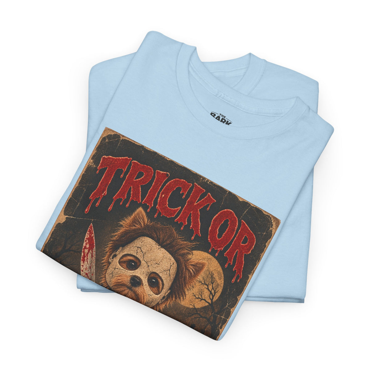 Trick or Treat? Vintage Horror Halloween Shirt – Creepy Dog Costume T-Shirt