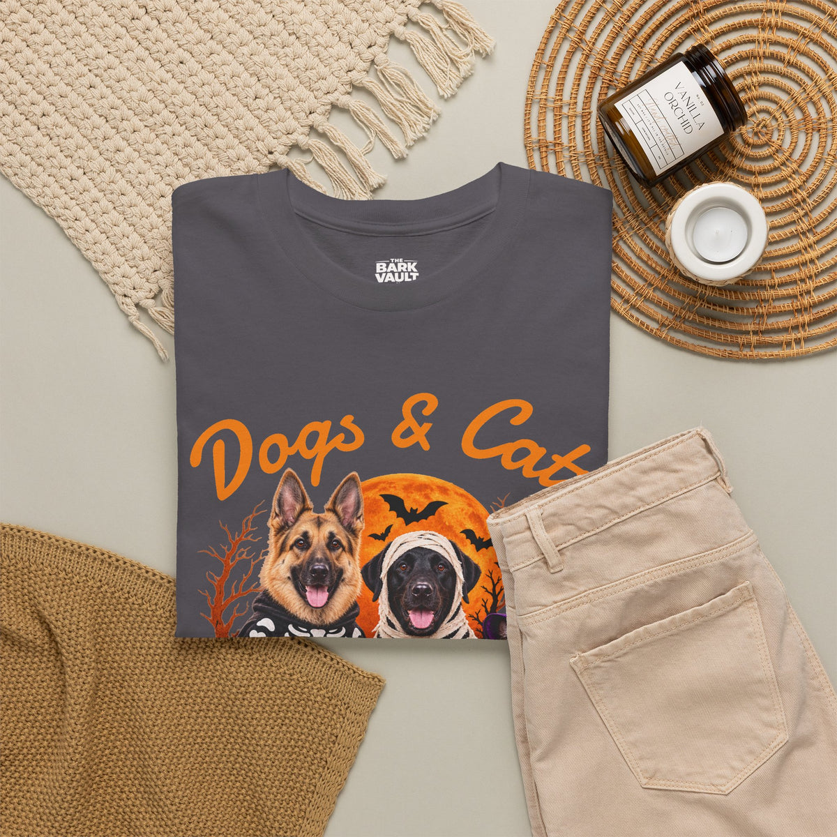 Dogs & Cats Halloween Shirt – Spooky Pet Lover T-Shirt, Funny Halloween Dog & Cat Tee