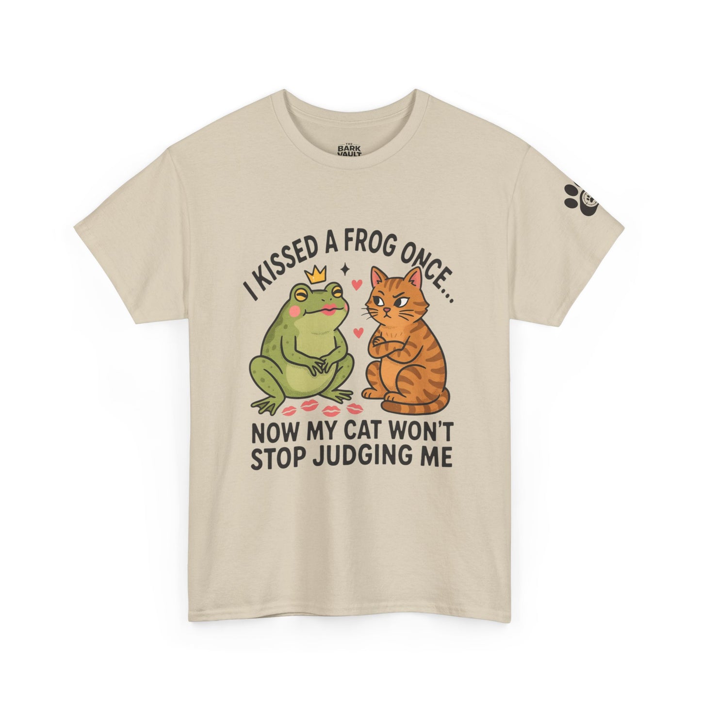 I Kissed a Frog Once Now My Cat Won't Stop Judging Me T-Shirt | Funny Cat Lover Tee | Cute Cat Humor Shirt