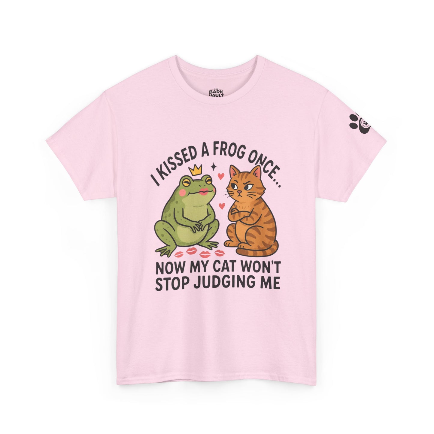 I Kissed a Frog Once Now My Cat Won't Stop Judging Me T-Shirt | Funny Cat Lover Tee | Cute Cat Humor Shirt